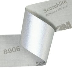 A strip of 3M Scotchlite Reflective Material 8906 Silver Fabric A strip of 3M Scotchlite Reflective Material 8906 Silver Fabric