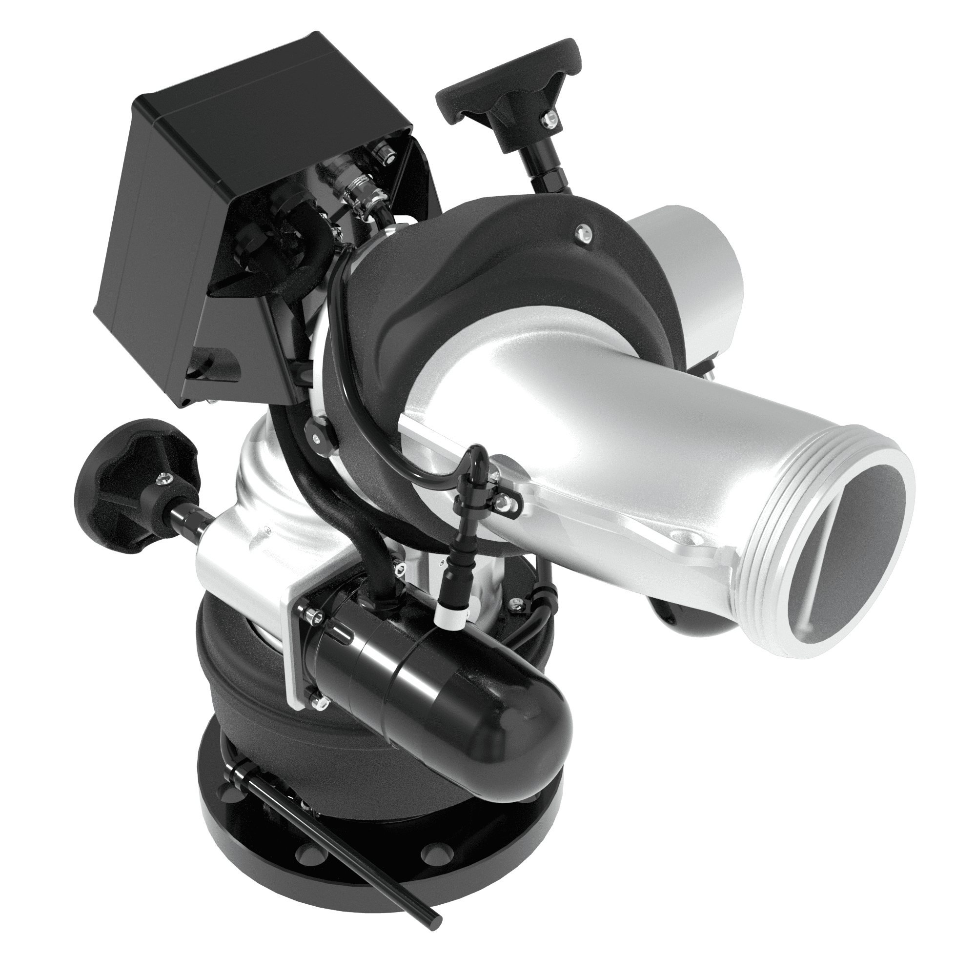 Monsoon RC 2000 GPM (7600 LPM) Monitor, Pumper – 4″ (100 mm) ANSI 150/DN100 PN16 Rigid Flange Inlet, 3.5″ (90 mm) NHM Rigid Outlet, 12/24 VDC Acc. Power, RS485, Silver Monsoon RC 2000 GPM (7600 LPM) Monitor, Pumper – 4″ (100 mm) ANSI 150/DN100 PN16 Rigid Flange Inlet, 3.5″ (90 mm) NHM Rigid Outlet, 12/24 VDC Acc. Power, RS485, Silver