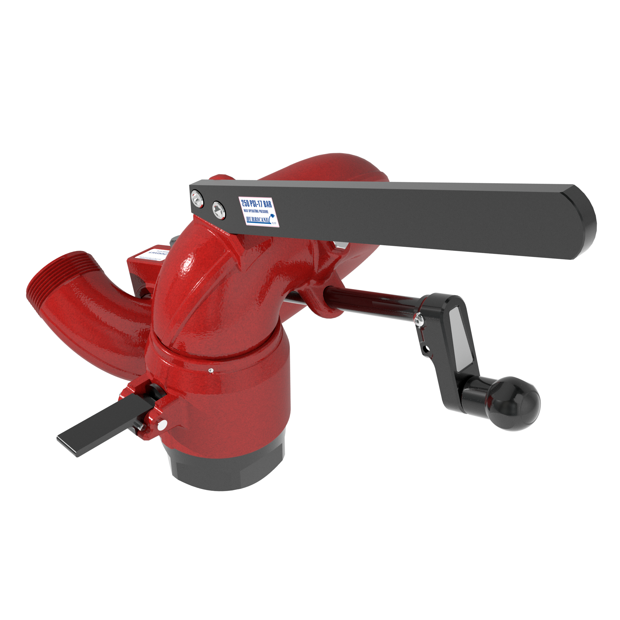 Hurricane Tiller+Handwheel 1250 GPM (4500 LPM) Monitor, Standard – 3″ (75 mm) NPTF Rigid Inlet, 2.5″ (65 mm) NHM Rigid Outlet, Red Hurricane Tiller+Handwheel 1250 GPM (4500 LPM) Monitor, Standard – 3″ (75 mm) NPTF Rigid Inlet, 2.5″ (65 mm) NHM Rigid Outlet, Red