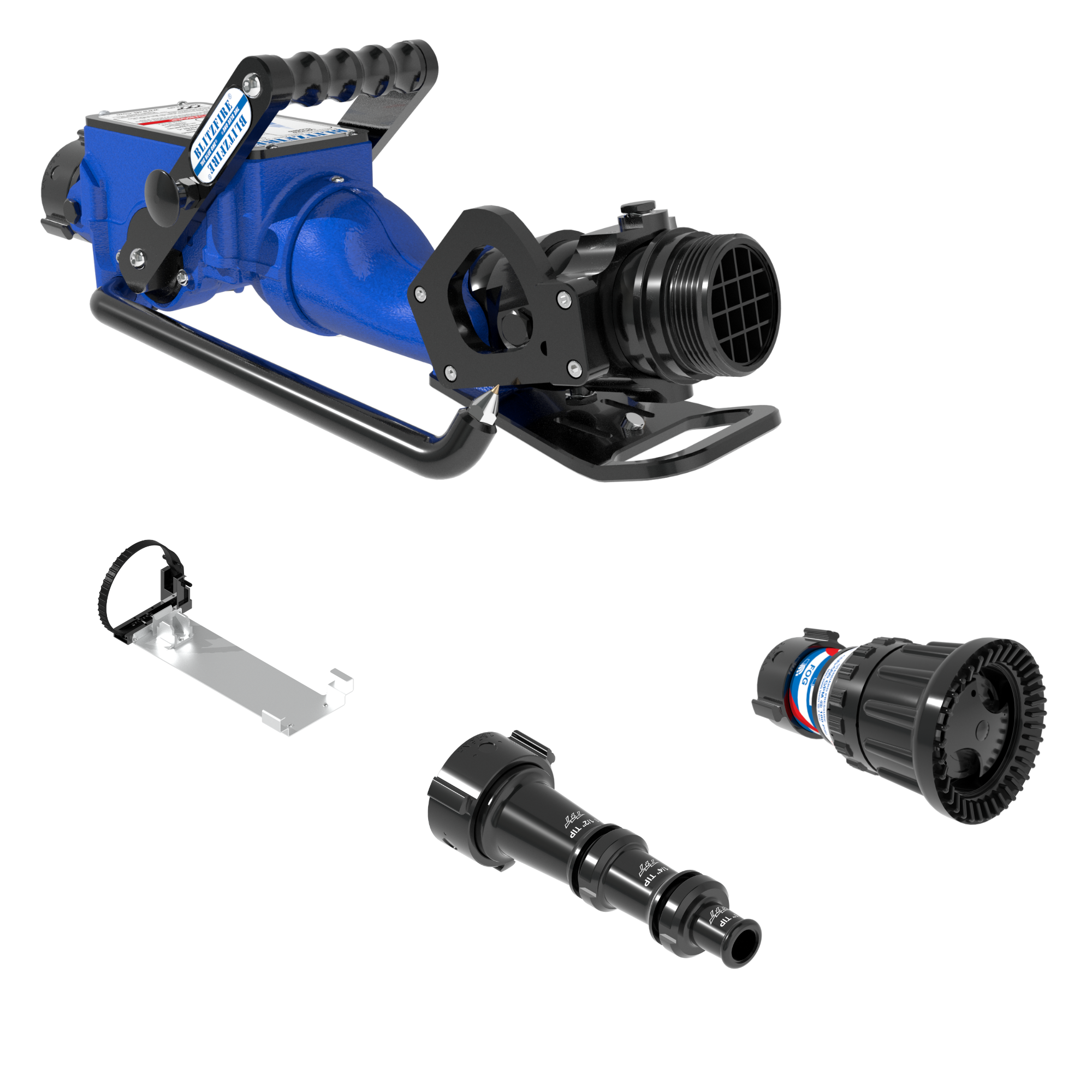 BlitzFire High Elevation Portable Monitor +Smooth Bore & Max-Force Automatic Nozzle Package – 2.5″ NHF Swivel Rocker Inlet, 2.5″ NHM Rigid Outlet, Storage Bracket BlitzFire High Elevation Portable Monitor +Smooth Bore & Max-Force Automatic Nozzle Package – 2.5″ NHF Swivel Rocker Inlet, 2.5″ NHM Rigid Outlet, Storage Bracket
