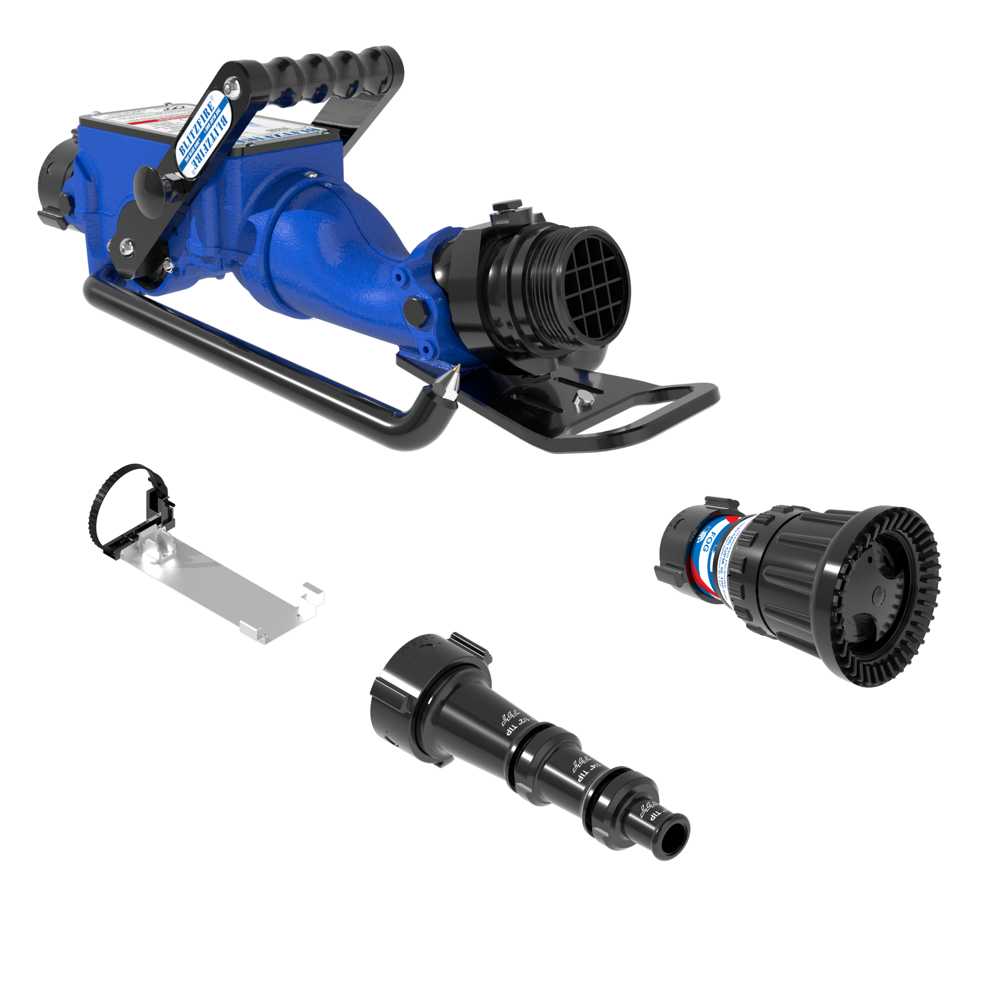 BlitzFire Portable Monitor +Smooth Bore & Max-Force Automatic Nozzle Package – 2.5″ NHF Swivel Rocker Inlet, 2.5″ NHM Rigid Outlet, Storage Bracket BlitzFire Portable Monitor +Smooth Bore & Max-Force Automatic Nozzle Package – 2.5″ NHF Swivel Rocker Inlet, 2.5″ NHM Rigid Outlet, Storage Bracket