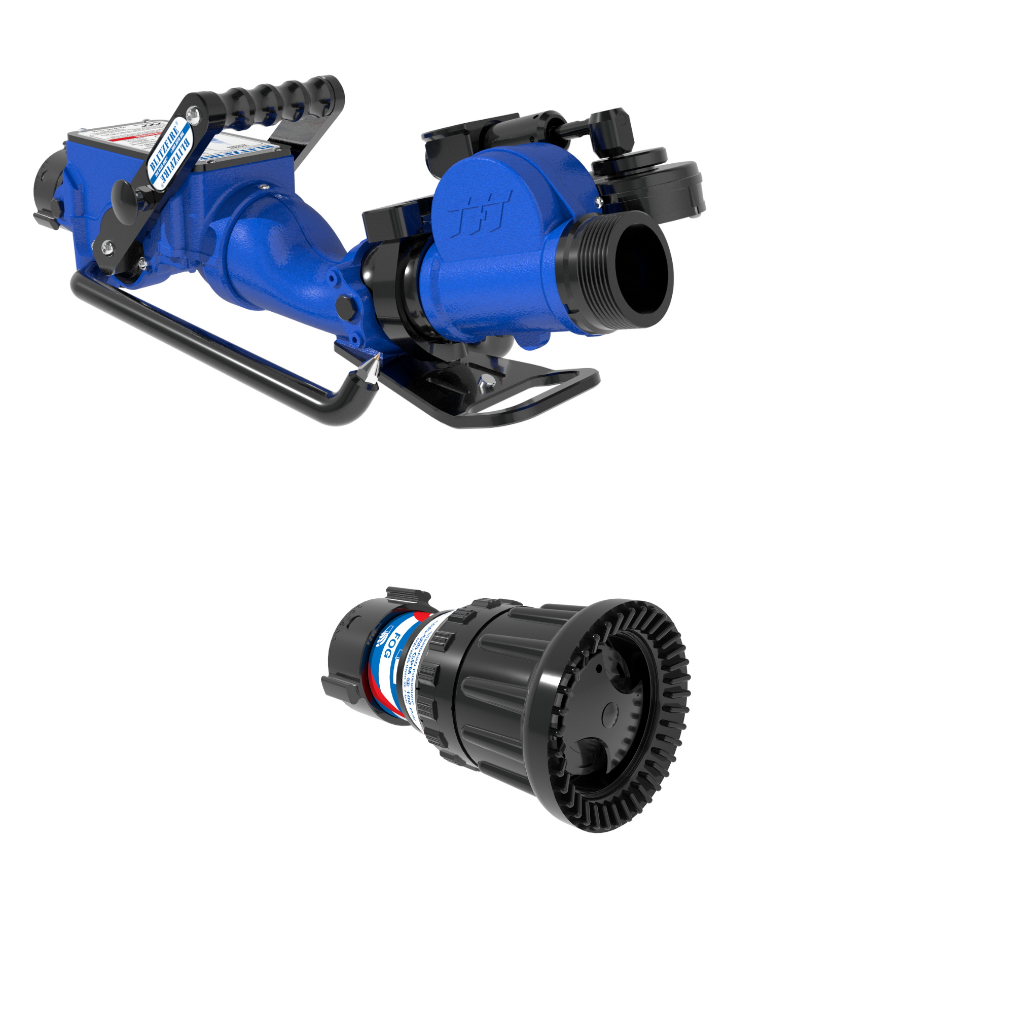 BlitzFire Oscillating Portable Monitor +Max-Force Automatic Nozzle Package – 2.5″ NHF Swivel Rocker Inlet, 2.5″ NHM Rigid Outlet BlitzFire Oscillating Portable Monitor +Max-Force Automatic Nozzle Package – 2.5″ NHF Swivel Rocker Inlet, 2.5″ NHM Rigid Outlet