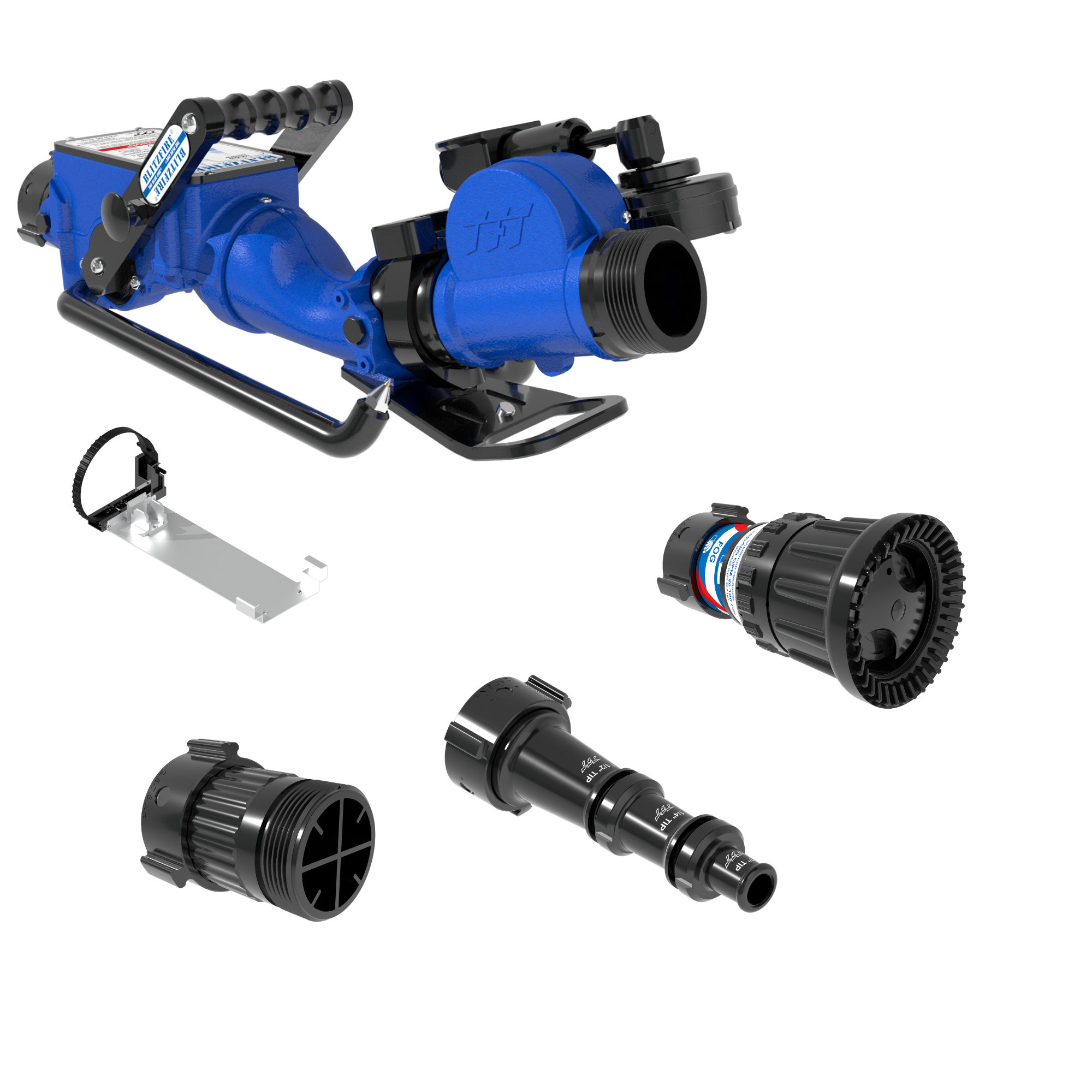 BlitzFire Oscillating Portable Monitor +Smooth Bore & Max-Force Automatic Nozzle Package – 2.5″ NHF Swivel Rocker Inlet, 2.5″ NHM Rigid Outlet, Storage Bracket BlitzFire Oscillating Portable Monitor +Smooth Bore & Max-Force Automatic Nozzle Package – 2.5″ NHF Swivel Rocker Inlet, 2.5″ NHM Rigid Outlet, Storage Bracket
