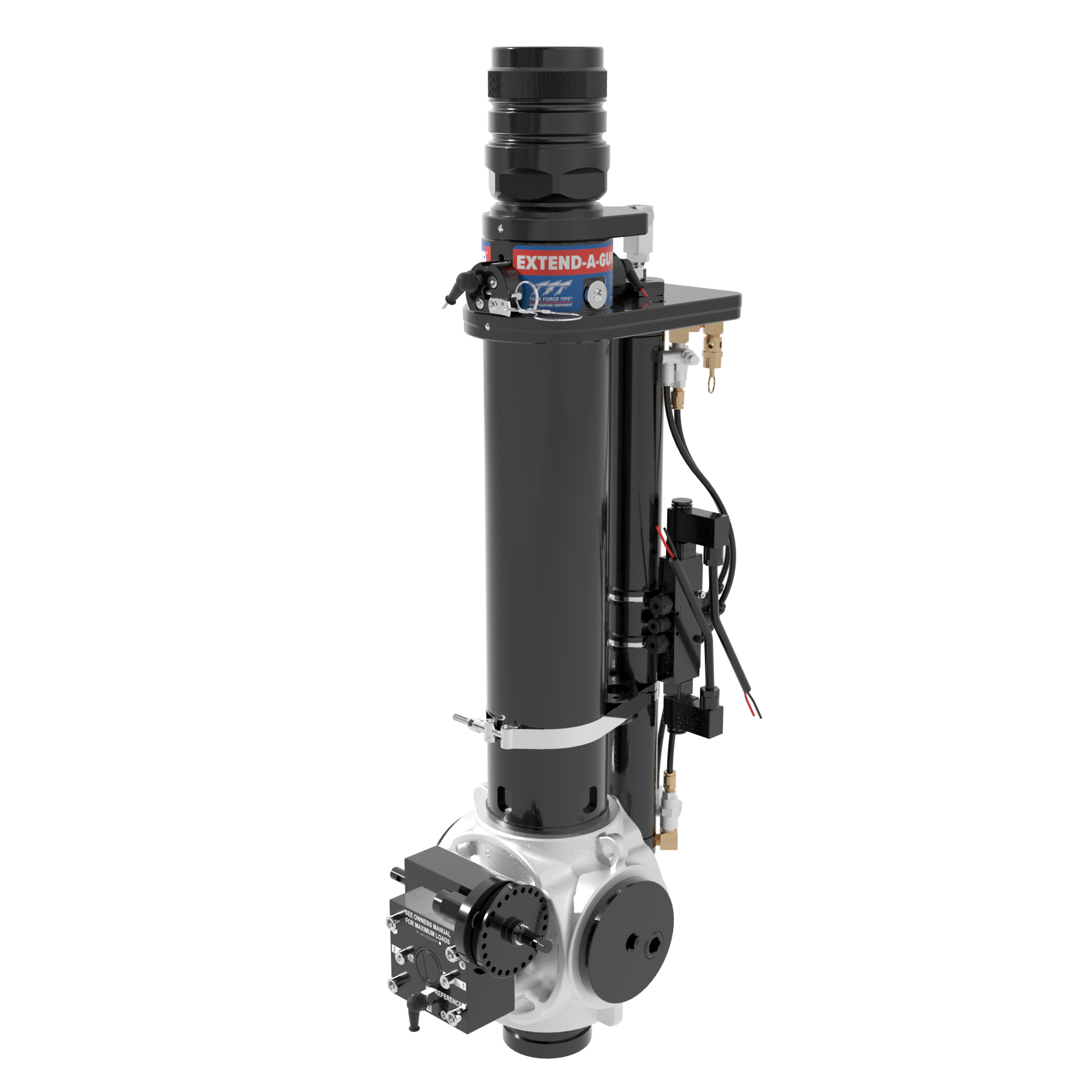 Extend-A-Gun VP Pneumatic 18″ (450 mm) Monitor Extension – 3″ (75 mm) Victaulic Inlet, 3″ (75 mm) Crossfire Quick-Connect Outlet, 12 VDC Acc. Power, Black Extend-A-Gun VP Pneumatic 18″ (450 mm) Monitor Extension – 3″ (75 mm) Victaulic Inlet, 3″ (75 mm) Crossfire Quick-Connect Outlet, 12 VDC Acc. Power, Black