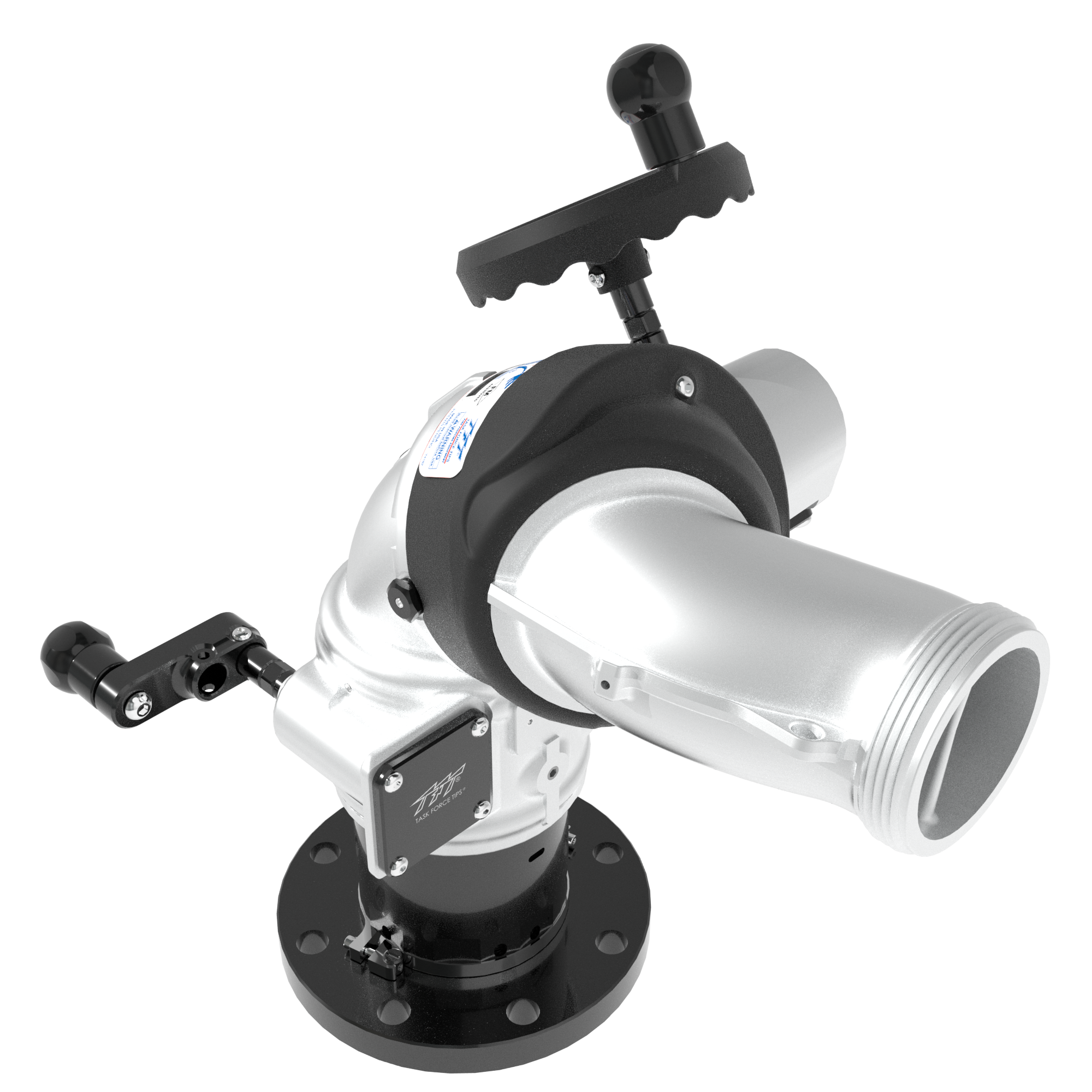 Monsoon Dual Crank 2000 GPM (7600 LPM) Monitor, Aerial Platform – 4″ (100 mm) ANSI 150/DN100 PN16 Rigid Flange Inlet, 3.5″ (90 mm) NHM Rigid Outlet, Silver Monsoon Dual Crank 2000 GPM (7600 LPM) Monitor, Aerial Platform – 4″ (100 mm) ANSI 150/DN100 PN16 Rigid Flange Inlet, 3.5″ (90 mm) NHM Rigid Outlet, Silver