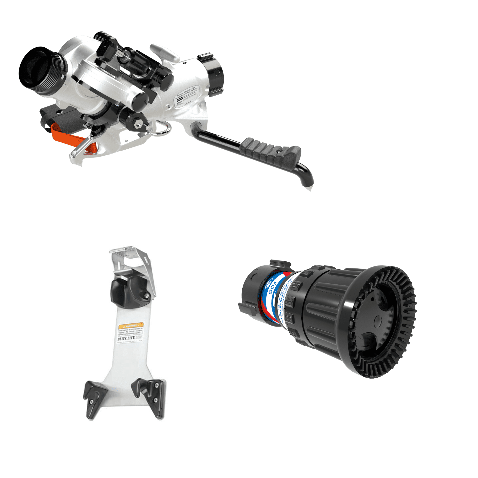BlitzForce Oscillating Portable Monitor +Max-Force Automatic Nozzle Package – 2.5″ NHF Swivel Rocker Inlet, 2.5″ NHM Rigid Outlet, Storage Bracket BlitzForce Oscillating Portable Monitor +Max-Force Automatic Nozzle Package – 2.5″ NHF Swivel Rocker Inlet, 2.5″ NHM Rigid Outlet, Storage Bracket