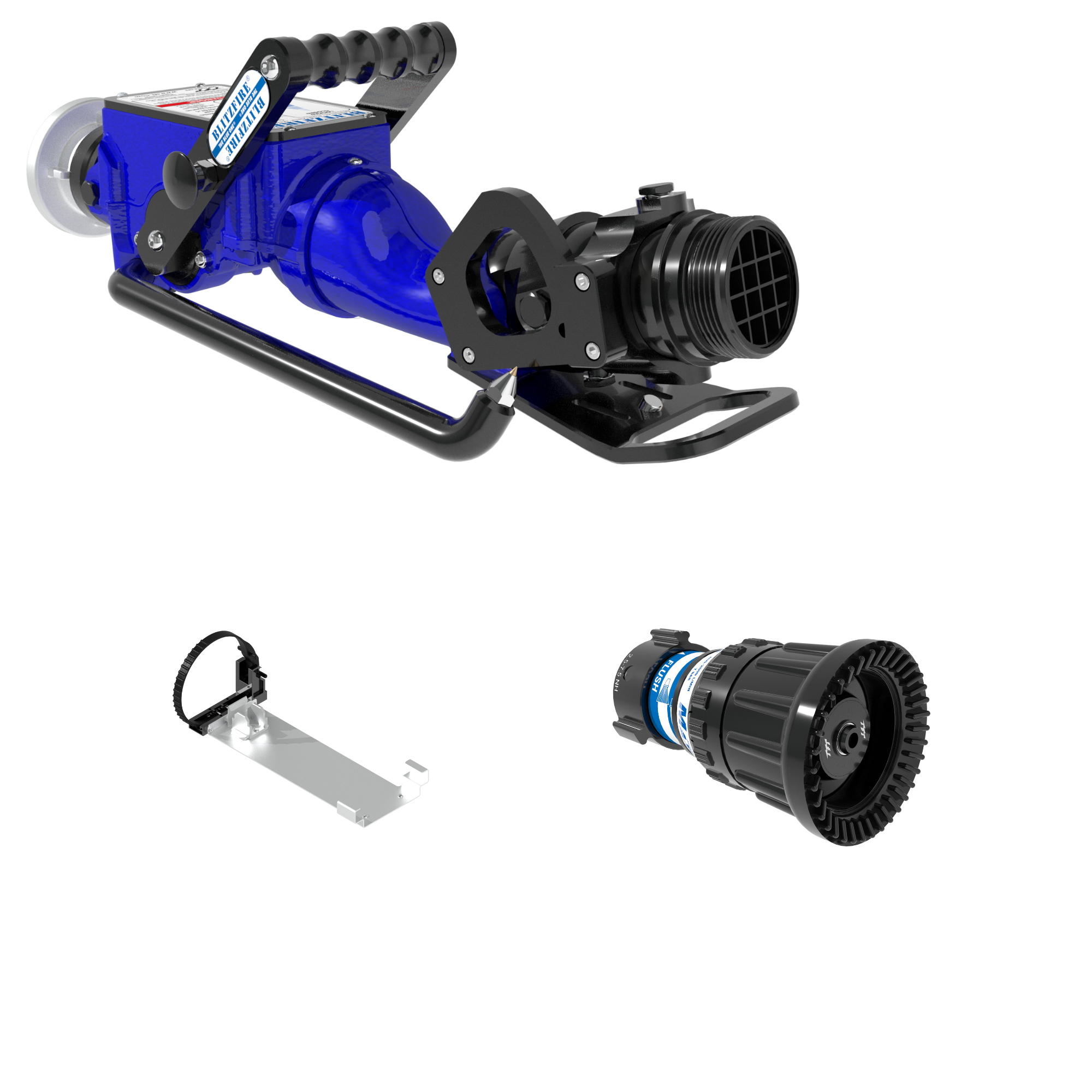 BlitzFire High Elevation Portable Monitor +Max-Matic Automatic Nozzle Package – 3″ (75 mm) Storz Swivel Inlet, 2.5″ (65 mm) NHM Rigid Outlet, Storage Bracket BlitzFire High Elevation Portable Monitor +Max-Matic Automatic Nozzle Package – 3″ (75 mm) Storz Swivel Inlet, 2.5″ (65 mm) NHM Rigid Outlet, Storage Bracket