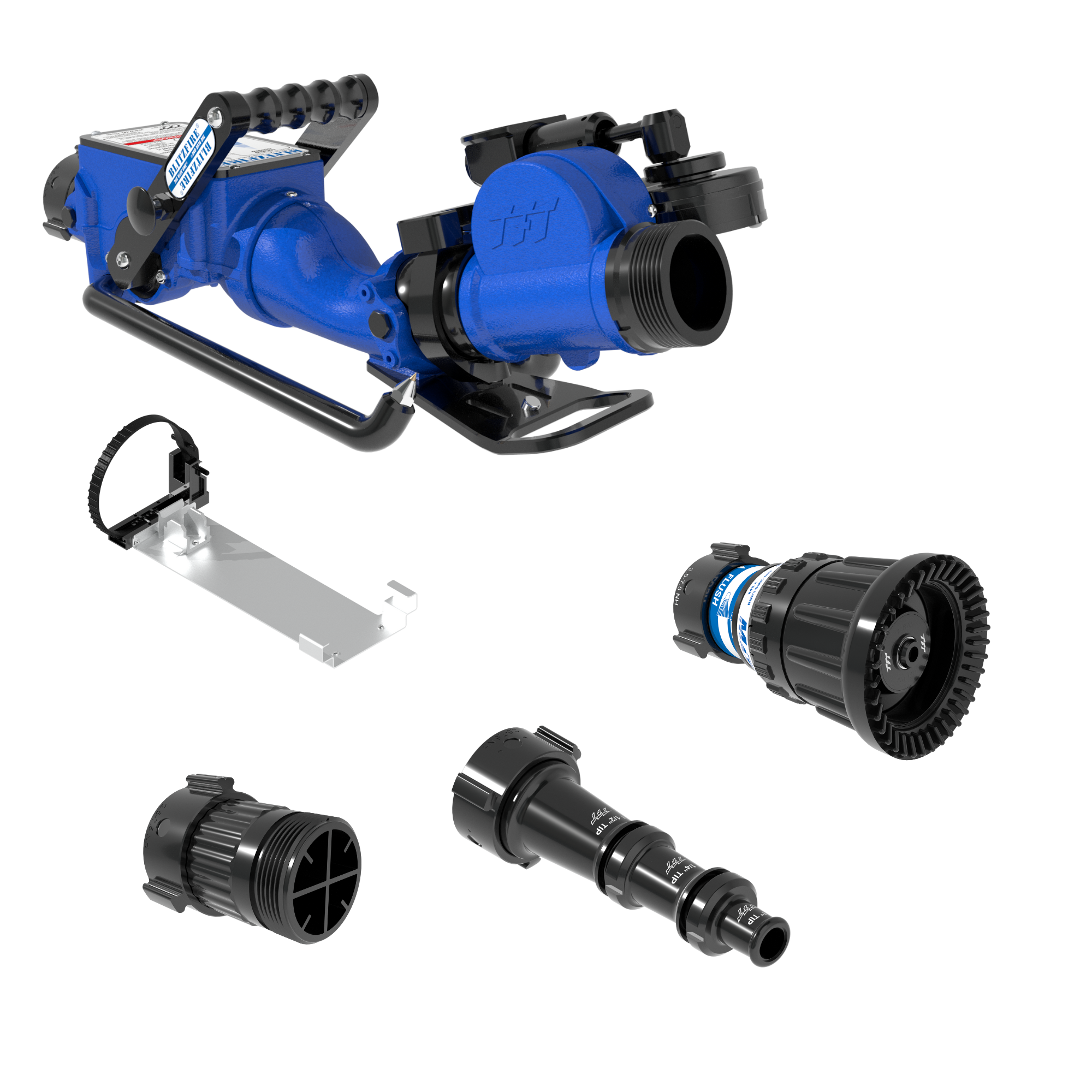 BlitzFire Oscillating Portable Monitor +Smooth Bore & Max-Matic Automatic Nozzle Package – 2.5″ NHF Swivel Rocker Inlet, 2.5″ NHM Rigid Outlet, Storage Bracket BlitzFire Oscillating Portable Monitor +Smooth Bore & Max-Matic Automatic Nozzle Package – 2.5″ NHF Swivel Rocker Inlet, 2.5″ NHM Rigid Outlet, Storage Bracket