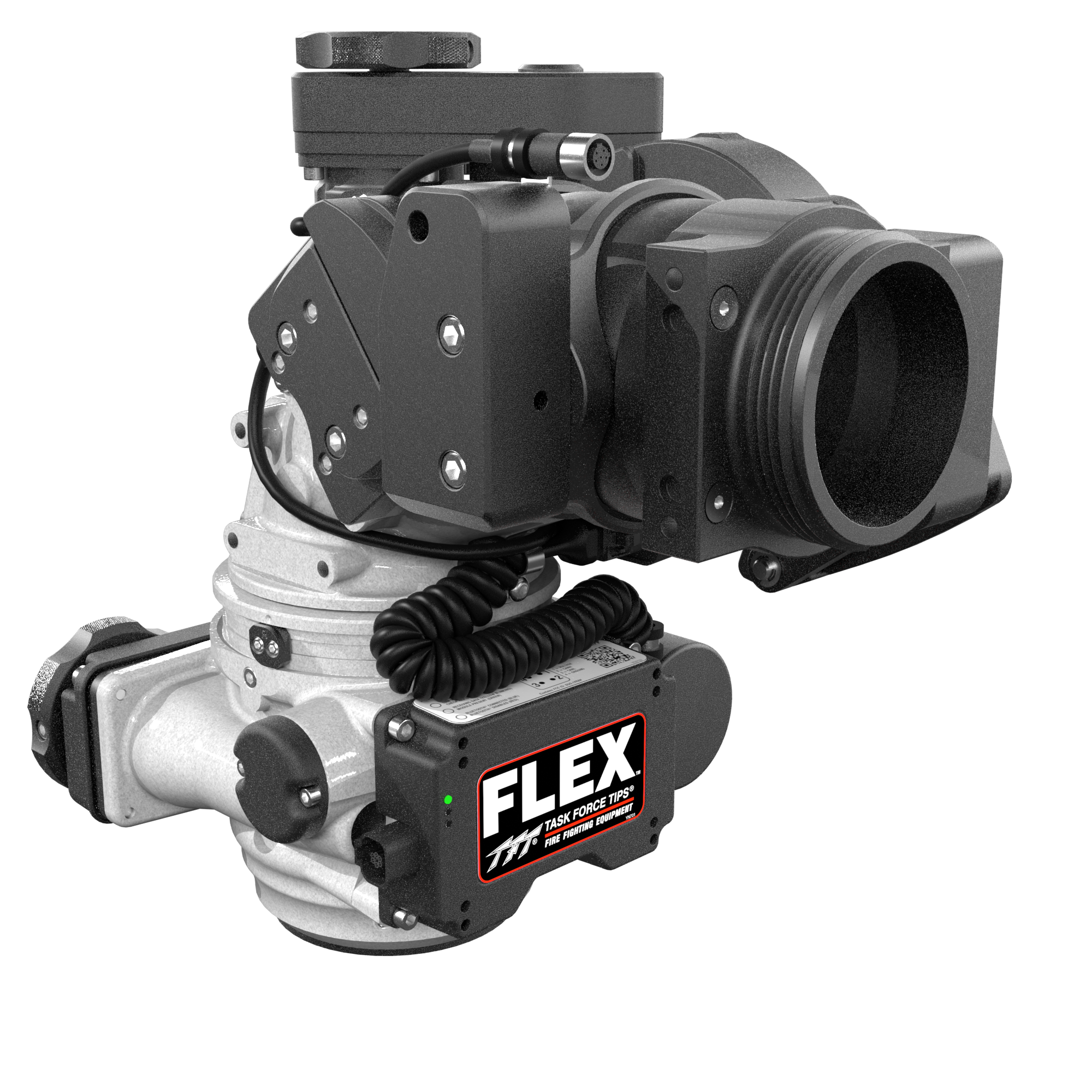 Flex RC 2000 GPM (7600 LPM) Monitor, Standard – 3″ (75 mm) RLF Rigid Inlet, 3.5″ (90 mm) NHM Rigid Outlet, 12/24 VDC Acc. Power, J1939 CAN Bus, Silver Flex RC 2000 GPM (7600 LPM) Monitor, Standard – 3″ (75 mm) RLF Rigid Inlet, 3.5″ (90 mm) NHM Rigid Outlet, 12/24 VDC Acc. Power, J1939 CAN Bus, Silver