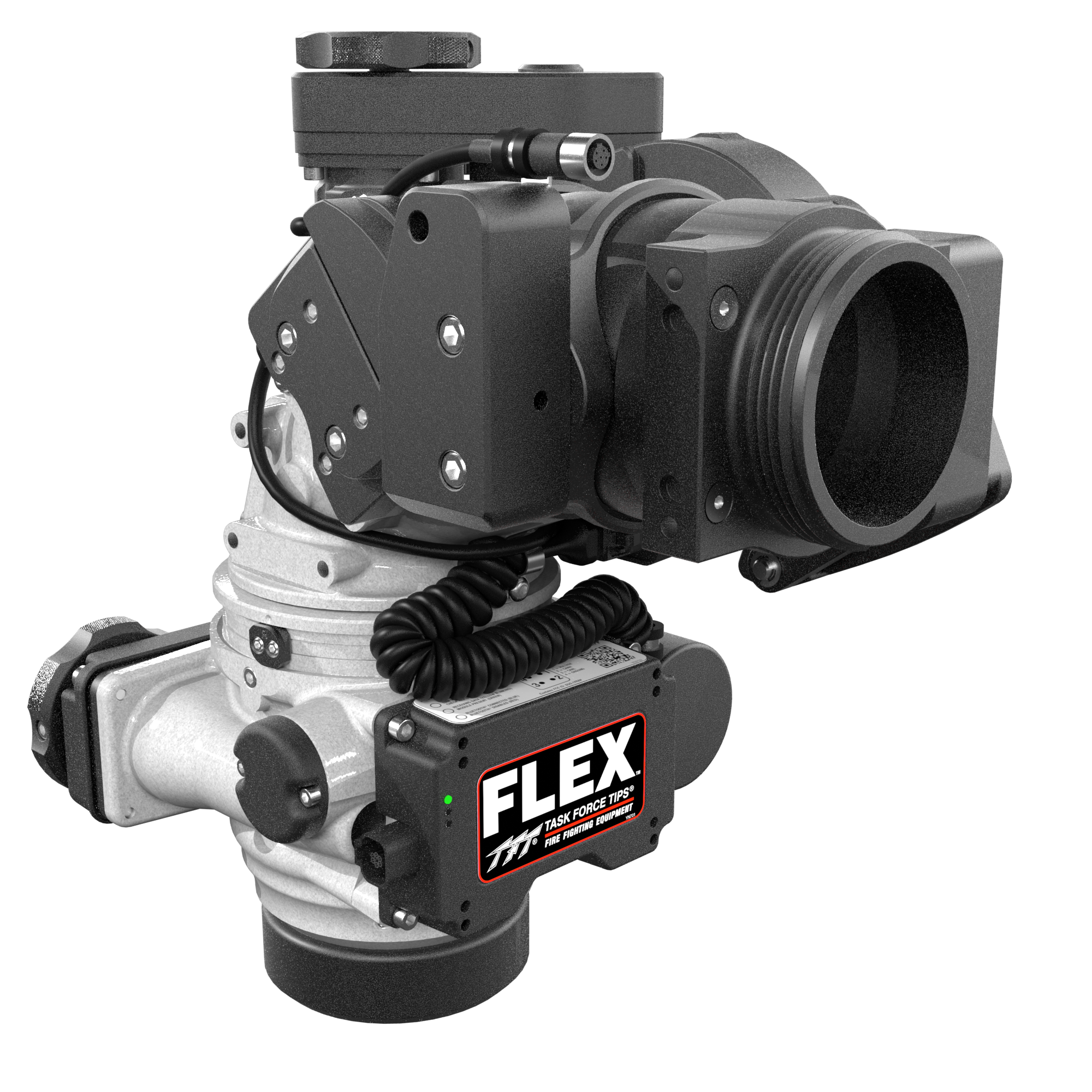 Flex RC 2000 GPM (7600 LPM) Monitor, Standard – 4″ (100 mm) RPF Rigid Inlet, 3.5″ (90 mm) NHM Rigid Outlet, 12/24 VDC Acc. Power, J1939 CAN Bus, Silver Flex RC 2000 GPM (7600 LPM) Monitor, Standard – 4″ (100 mm) RPF Rigid Inlet, 3.5″ (90 mm) NHM Rigid Outlet, 12/24 VDC Acc. Power, J1939 CAN Bus, Silver