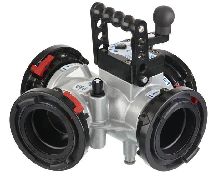 Oasis 4-Way Hydrant Assist Valve – 4″ Storz Swivel Inlet, 4″ Storz Swivel Outlets Oasis 4-Way Hydrant Assist Valve – 4″ Storz Swivel Inlet, 4″ Storz Swivel Outlets