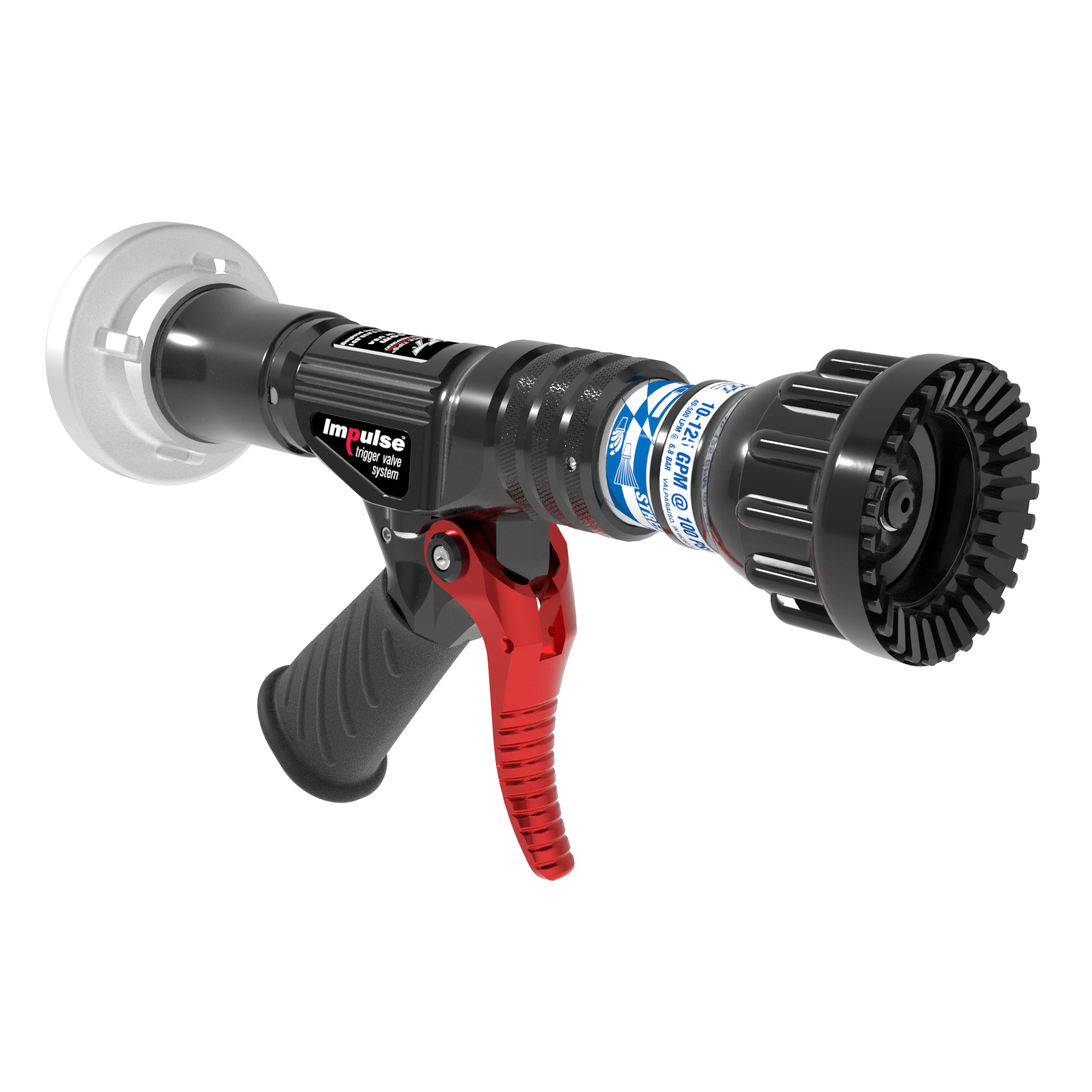 Ultimatic Automatic One-Piece Nozzle With Pistol Grip, Trigger Valve – 40-500 LPM @ 7 Bar, 52 mm Storz Swivel Inlet, Rubber Teeth Ultimatic Automatic One-Piece Nozzle With Pistol Grip, Trigger Valve – 40-500 LPM @ 7 Bar, 52 mm Storz Swivel Inlet, Rubber Teeth