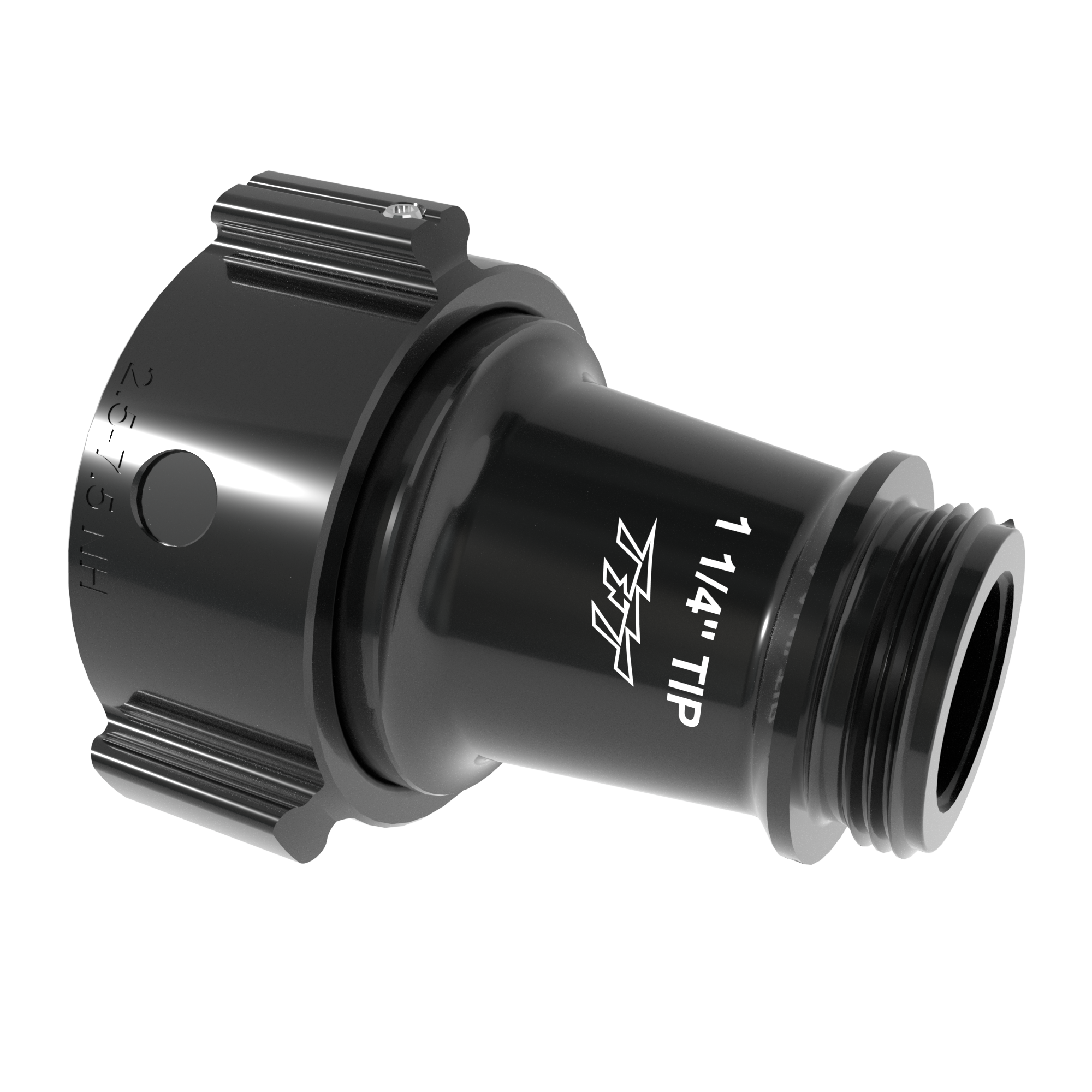 Smooth Bore 1-1/8″ Tapered Nozzle Tip – 2.5″ NHF Swivel Rocker Inlet, 1.5″ NHM Outlet Smooth Bore 1-1/8″ Tapered Nozzle Tip – 2.5″ NHF Swivel Rocker Inlet, 1.5″ NHM Outlet