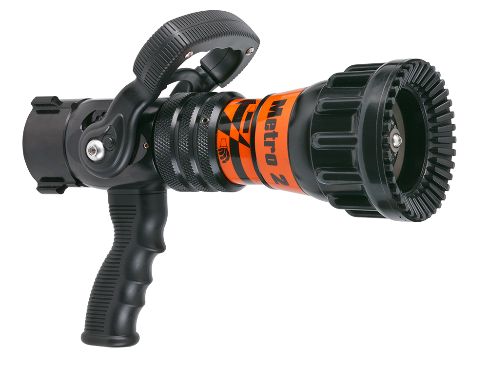 Metro 2 Fixed Flow One-Piece Nozzle With Pistol Grip, Ball Valve – 185 GPM @ 50 PSI, 1.5″ NHF Swivel Inlet, Rubber Teeth Metro 2 Fixed Flow One-Piece Nozzle With Pistol Grip, Ball Valve – 185 GPM @ 50 PSI, 1.5″ NHF Swivel Inlet, Rubber Teeth