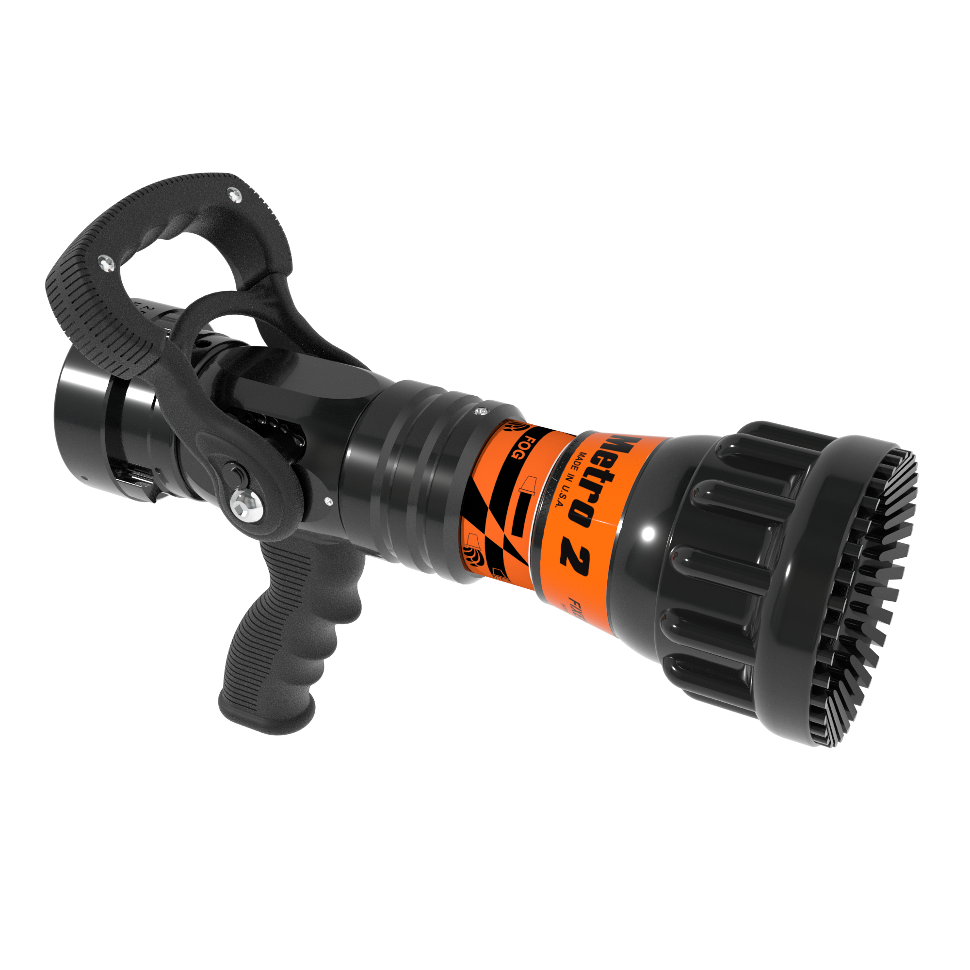 Metro 2 Fixed Flow One-Piece Nozzle With Pistol Grip, Ball Valve – 325 GPM @ 100 PSI, 2.5″ NHF Swivel Inlet, Rubber Teeth Metro 2 Fixed Flow One-Piece Nozzle With Pistol Grip, Ball Valve – 325 GPM @ 100 PSI, 2.5″ NHF Swivel Inlet, Rubber Teeth