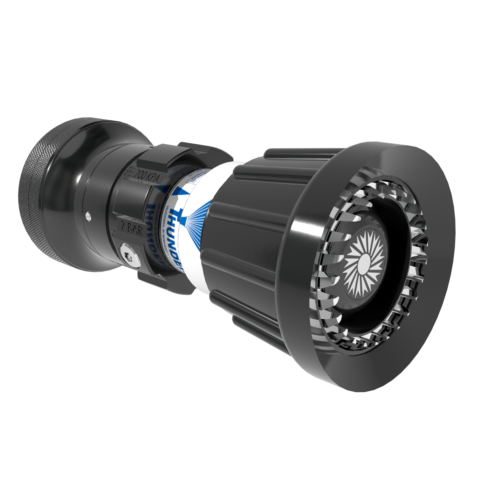 ThunderFog Selectable Nozzle Tip – 360/470/570/760/950 LPM @ 7 Bar, 65 mm BSPF Rigid Inlet, Spinning Metal Teeth ThunderFog Selectable Nozzle Tip – 360/470/570/760/950 LPM @ 7 Bar, 65 mm BSPF Rigid Inlet, Spinning Metal Teeth