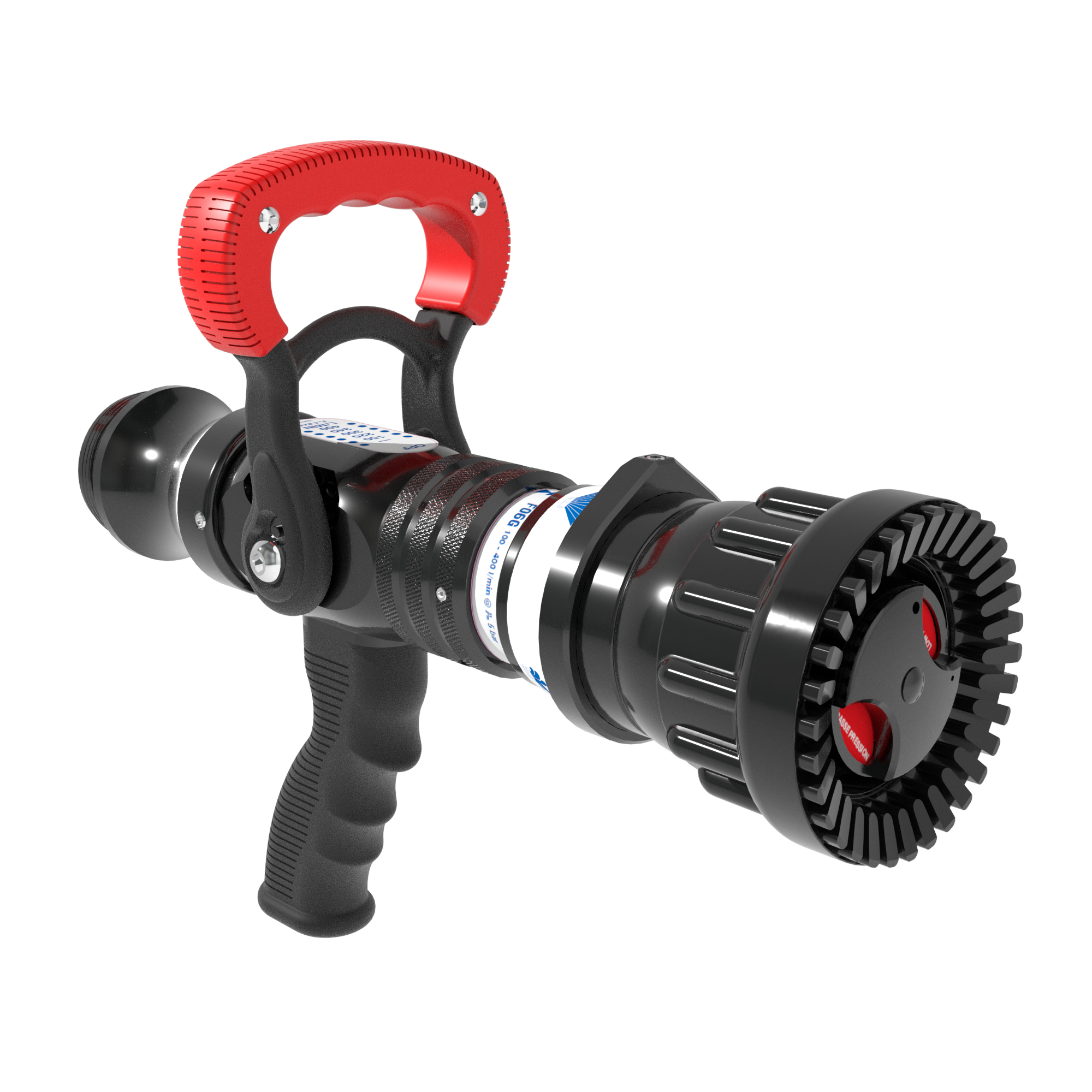 Mid-Force Automatic One-Piece EN Nozzle With Pistol Grip, Slide Valve – 100-400 LPM @ 3/6 Bar, 52 mm BSPM Swivel Inlet, Rubber Teeth Mid-Force Automatic One-Piece EN Nozzle With Pistol Grip, Slide Valve – 100-400 LPM @ 3/6 Bar, 52 mm BSPM Swivel Inlet, Rubber Teeth