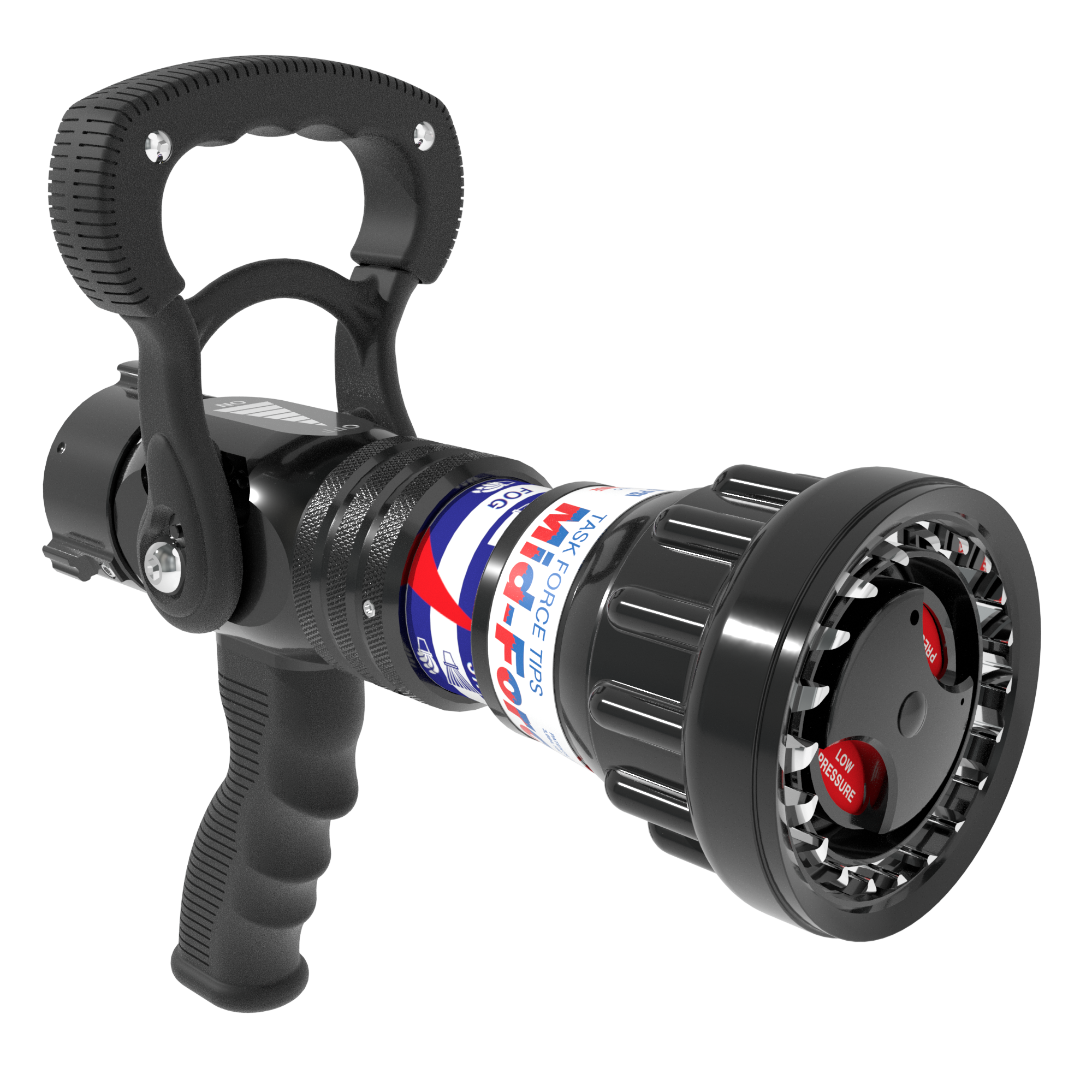 Mid-Force Automatic One-Piece Nozzle With Pistol Grip, Slide Valve – 70-200 GPM @ 55/100 PSI, 1.5″ NHF Rocker Swivel Inlet, Spinning Metal Teeth Mid-Force Automatic One-Piece Nozzle With Pistol Grip, Slide Valve – 70-200 GPM @ 55/100 PSI, 1.5″ NHF Rocker Swivel Inlet, Spinning Metal Teeth