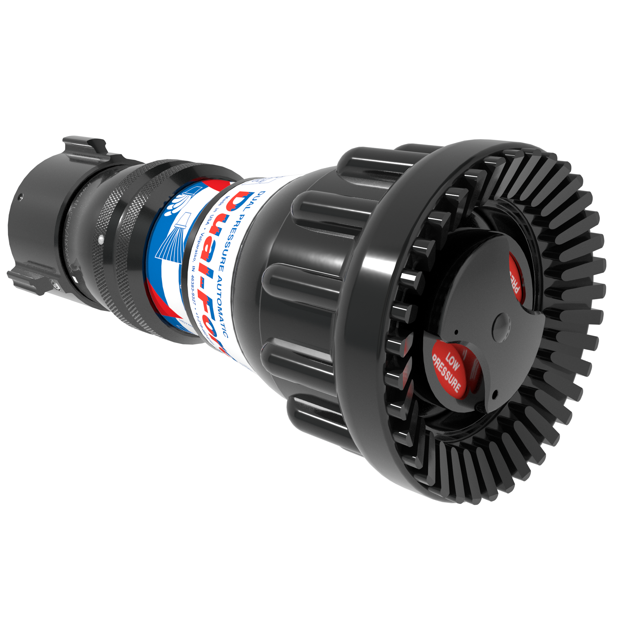 Dual-Force Automatic Nozzle Tip – 95-300 GPM @ 45/75 PSI, 1.5″ NHF Rigid Rocker Inlet, Rubber Teeth Dual-Force Automatic Nozzle Tip – 95-300 GPM @ 45/75 PSI, 1.5″ NHF Rigid Rocker Inlet, Rubber Teeth