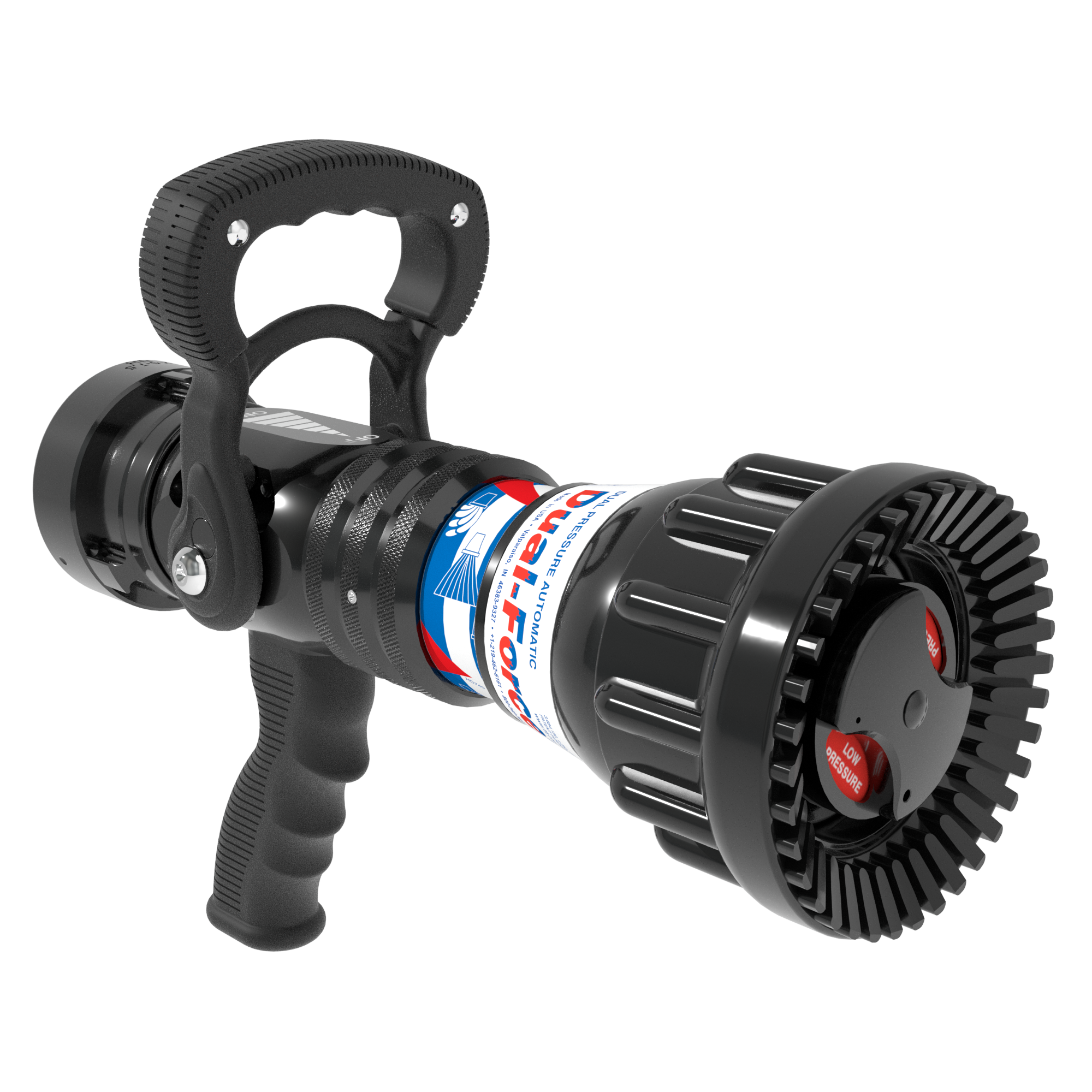 Dual-Force Automatic One-Piece Nozzle With Pistol Grip, Slide Valve – 95-300 GPM @ 45/75 PSI, 2.5″ NHF Rocker Swivel Inlet, Rubber Teeth Dual-Force Automatic One-Piece Nozzle With Pistol Grip, Slide Valve – 95-300 GPM @ 45/75 PSI, 2.5″ NHF Rocker Swivel Inlet, Rubber Teeth