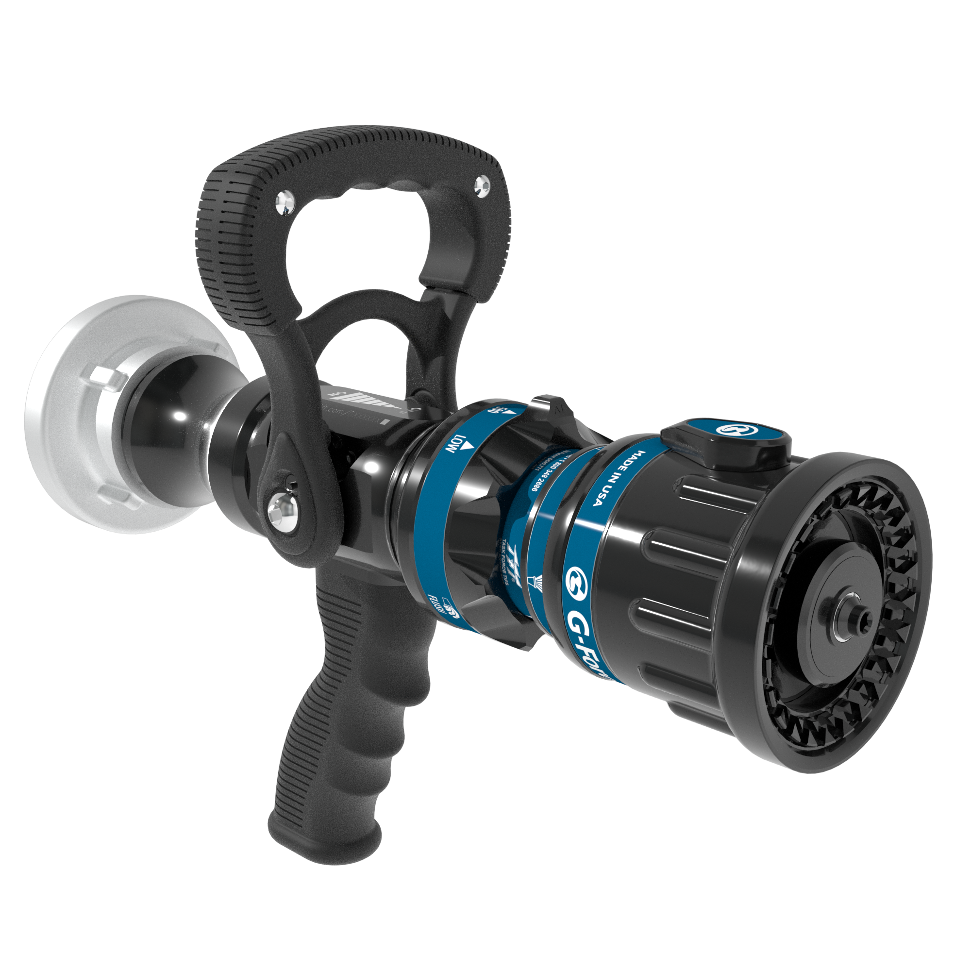 G-Force Automatic One-Piece Pulsing EN PN16 Nozzle With Pistol Grip, Slide Valve – 250-570 LPM @ 6 Bar, 52 mm Storz Swivel Inlet, Metal Teeth, Shaper Indicator Detent G-Force Automatic One-Piece Pulsing EN PN16 Nozzle With Pistol Grip, Slide Valve – 250-570 LPM @ 6 Bar, 52 mm Storz Swivel Inlet, Metal Teeth, Shaper Indicator Detent