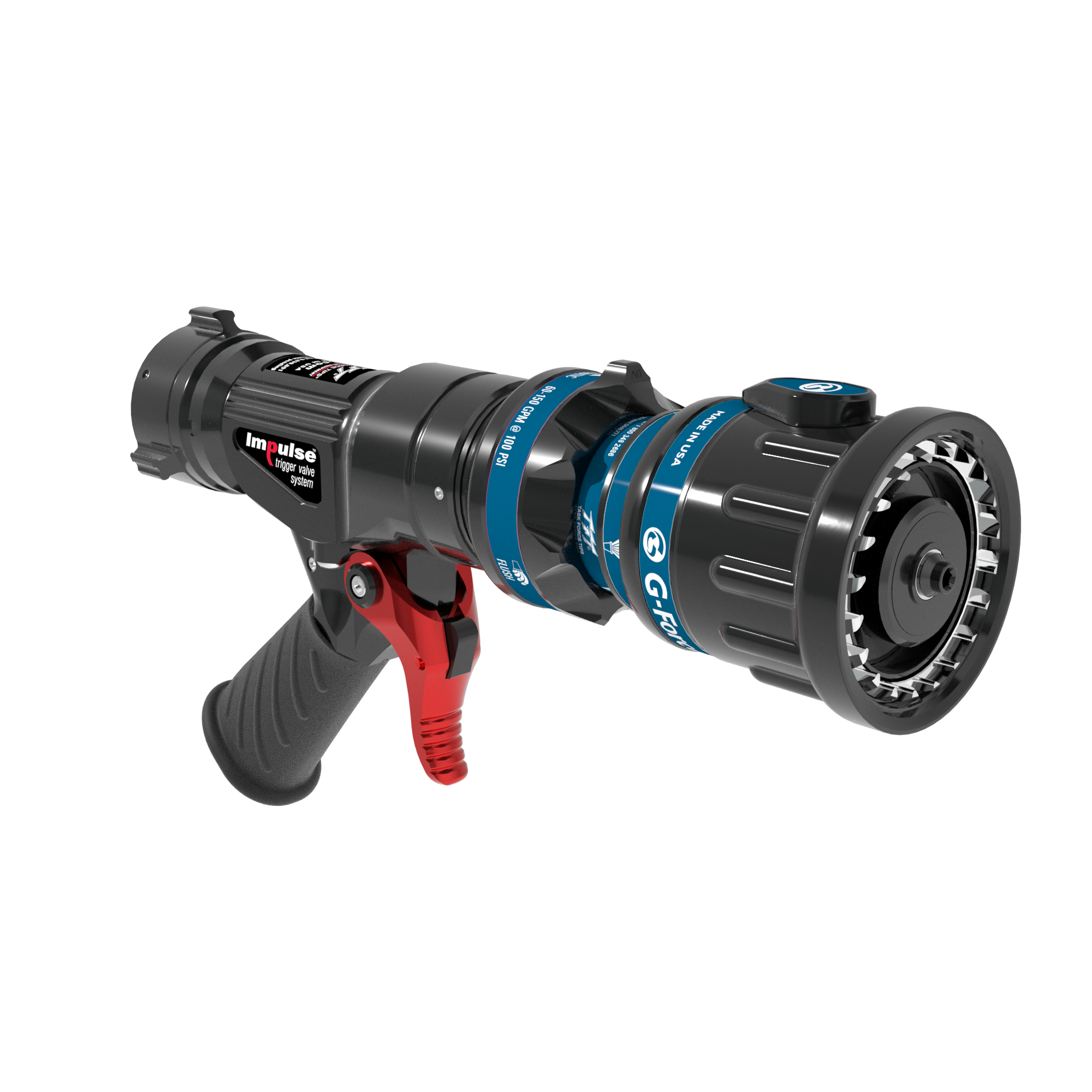 G-Force Automatic One-Piece Nozzle With Pistol Grip, Trigger Valve – 60-150 GPM @ 100 PSI, 1.5″ NHF Rocker Swivel Inlet, Spinning Metal Teeth, Fixed Shaper Indicator G-Force Automatic One-Piece Nozzle With Pistol Grip, Trigger Valve – 60-150 GPM @ 100 PSI, 1.5″ NHF Rocker Swivel Inlet, Spinning Metal Teeth, Fixed Shaper Indicator
