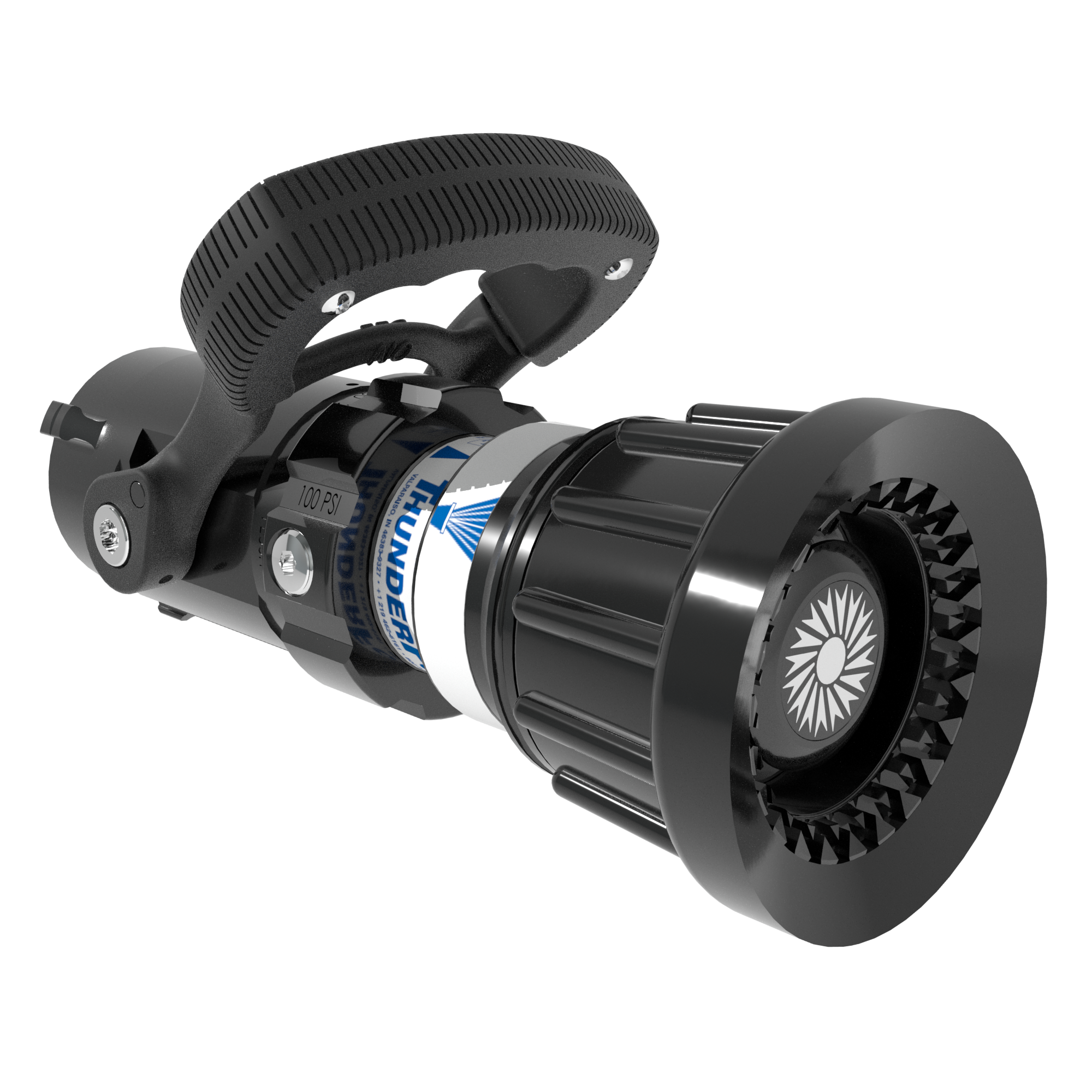 ThunderFog Selectable One-Piece Nozzle, Ball Valve – 95/125/150/200/250 GPM @ 100 PSI, 1.5″ NHF Rocker Swivel Inlet, Metal Teeth ThunderFog Selectable One-Piece Nozzle, Ball Valve – 95/125/150/200/250 GPM @ 100 PSI, 1.5″ NHF Rocker Swivel Inlet, Metal Teeth