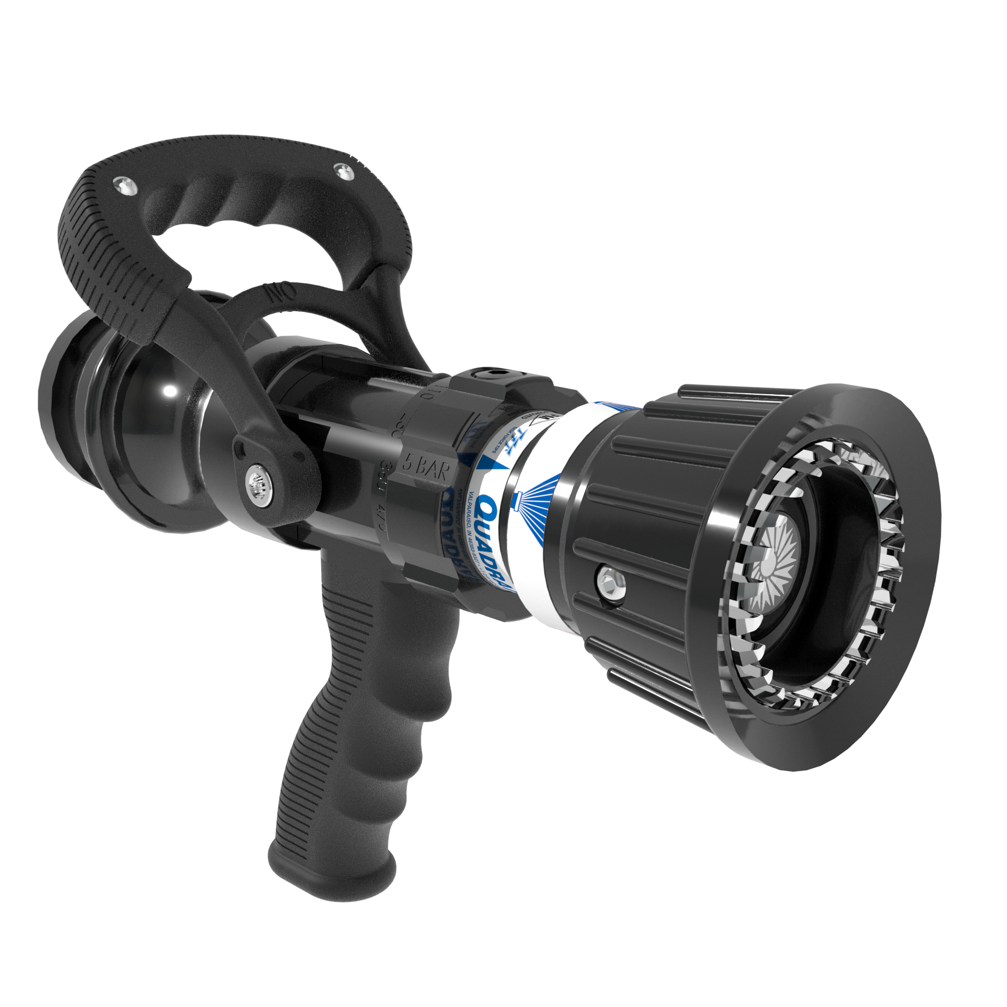 QuadraFog Selectable One-Piece Nozzle With Pistol Grip, Ball Valve – 110/230/360/470 LPM @ 7 Bar, 65 mm BICM Swivel Inlet, Spinning Metal Teeth QuadraFog Selectable One-Piece Nozzle With Pistol Grip, Ball Valve – 110/230/360/470 LPM @ 7 Bar, 65 mm BICM Swivel Inlet, Spinning Metal Teeth