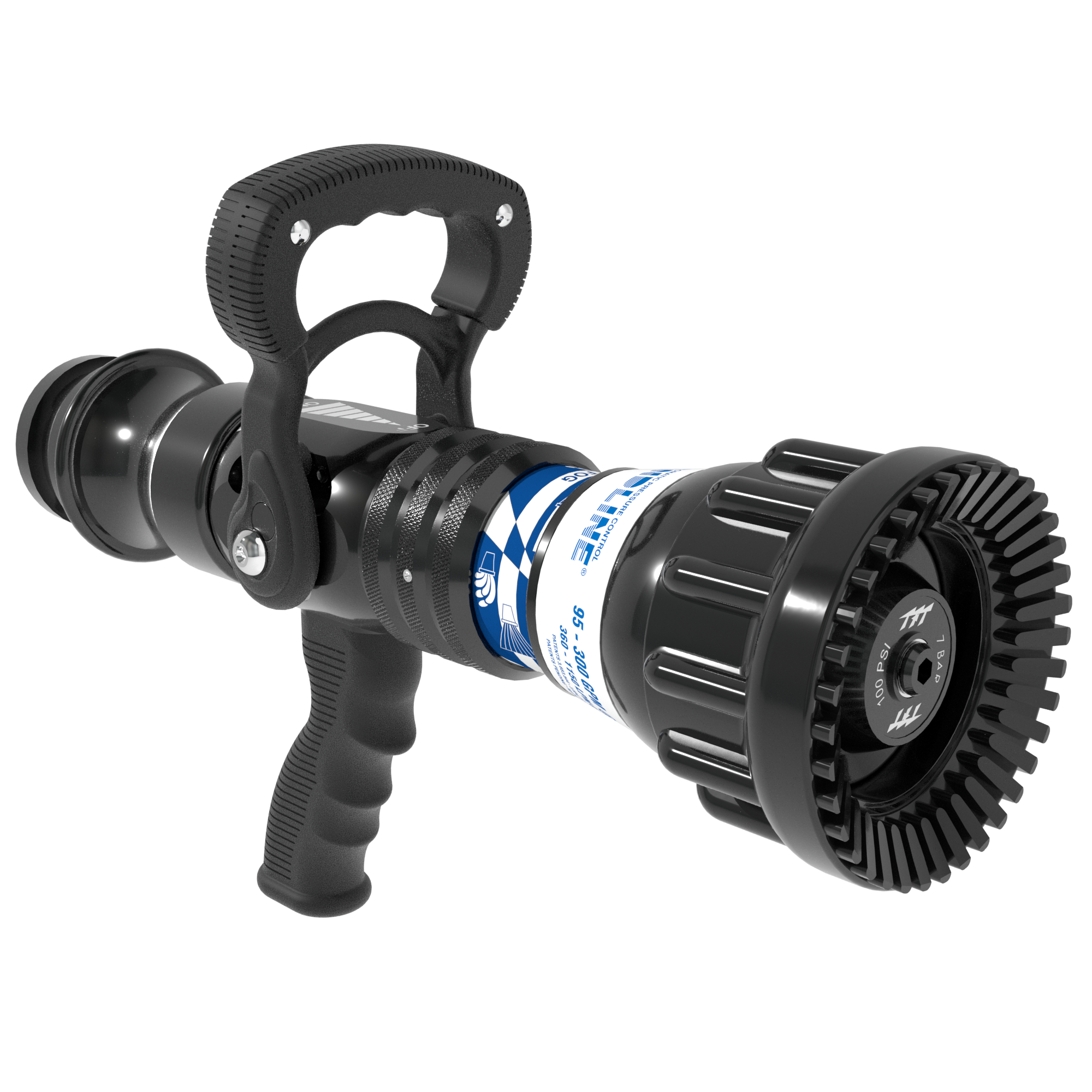 Handline Automatic One-Piece Nozzle With Pistol Grip, Slide Valve – 360-1150 LPM @ 7 Bar, 65 mm BICM Rocker Swivel Inlet, Rubber Teeth Handline Automatic One-Piece Nozzle With Pistol Grip, Slide Valve – 360-1150 LPM @ 7 Bar, 65 mm BICM Rocker Swivel Inlet, Rubber Teeth