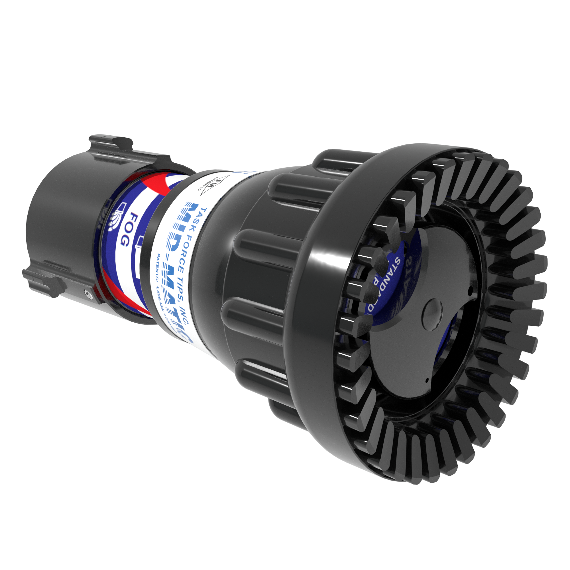 Mid-Force Automatic Nozzle Tip – 70-200 GPM @ 55/100 PSI, 1.5″ NHF Rigid Rocker Inlet, Rubber Teeth Mid-Force Automatic Nozzle Tip – 70-200 GPM @ 55/100 PSI, 1.5″ NHF Rigid Rocker Inlet, Rubber Teeth