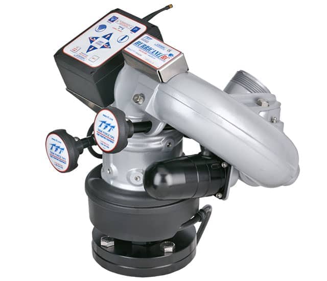 Hurricane RC 1250 GPM (4500 LPM) Monitor, Standard – 4″ (100 mm) RPF Rigid Inlet, 2.5″ (65 mm) NHM Rigid Outlet, 12 VDC Acc. Power, RS485, Silver Hurricane RC 1250 GPM (4500 LPM) Monitor, Standard – 4″ (100 mm) RPF Rigid Inlet, 2.5″ (65 mm) NHM Rigid Outlet, 12 VDC Acc. Power, RS485, Silver